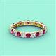 4 - Laida 3.00 mm Rhodolite Garnet and Lab Grown Diamond Eternity Band 