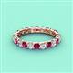 4 - Laida 3.00 mm Rhodolite Garnet and Lab Grown Diamond Eternity Band 