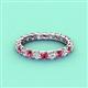 4 - Laida 3.00 mm Pink Tourmaline and Lab Grown Diamond Eternity Band 