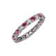 4 - Laida 3.00 mm Rhodolite Garnet and Lab Grown Diamond Eternity Band 
