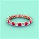 4 - Laida 3.00 mm Ruby and Lab Grown Diamond Eternity Band 