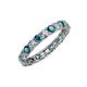 4 - Laida 3.00 mm London Blue Topaz and Lab Grown Diamond Eternity Band 