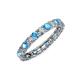 4 - Laida 3.00 mm Blue Topaz and Lab Grown Diamond Eternity Band 