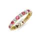 5 - Laida 3.00 mm Pink Tourmaline and Lab Grown Diamond Eternity Band 