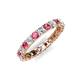 5 - Laida 3.00 mm Pink Tourmaline and Lab Grown Diamond Eternity Band 