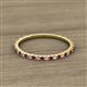 2 - Lara 1.70 mm Red Garnet and Diamond Eternity Band 