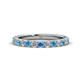 1 - Lara 3.00 mm Blue Topaz and Diamond Eternity Band 