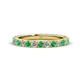 1 - Lara 3.00 mm Emerald and Diamond Eternity Band 