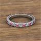 2 - Lara 3.00 mm Rhodolite Garnet and Diamond Eternity Band 