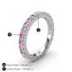 4 - Lara 3.00 mm Pink Sapphire and Diamond Eternity Band 