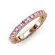 3 - Lara 3.00 mm Pink Sapphire and Diamond Eternity Band 