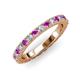 3 - Lara 3.00 mm Amethyst and Diamond Eternity Band 