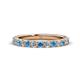 1 - Lara 3.00 mm Blue Topaz and Diamond Eternity Band 