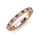 3 - Lara 3.00 mm Rhodolite Garnet and Diamond Eternity Band 