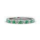 1 - Lara 3.00 mm Emerald and Diamond Eternity Band 