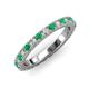 3 - Lara 3.00 mm Emerald and Diamond Eternity Band 