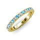 3 - Lara 3.00 mm Blue Topaz and Lab Grown Diamond Eternity Band 