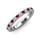 3 - Lara 3.00 mm Red Garnet and Lab Grown Diamond Eternity Band 