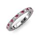 3 - Lara 3.00 mm Rhodolite Garnet and Lab Grown Diamond Eternity Band 