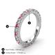 4 - Lara 3.00 mm Pink Tourmaline and Lab Grown Diamond Eternity Band 