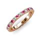 3 - Lara 3.00 mm Pink Tourmaline and Lab Grown Diamond Eternity Band 