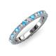 3 - Lara 3.00 mm Blue Topaz and Lab Grown Diamond Eternity Band 