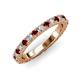3 - Lara 3.00 mm Red Garnet and Lab Grown Diamond Eternity Band 