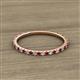 2 - Lara 1.70 mm Red Garnet and Lab Grown Diamond Eternity Band 