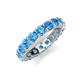 5 - Laida 3.80 mm Blue Topaz Eternity Band 