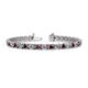 1 - Cliona 4.10 mm Red Garnet and Lab Grown Diamond Eternity Tennis Bracelet 