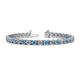 1 - Cliona 4.10 mm Blue Topaz and Lab Grown Diamond Eternity Tennis Bracelet 