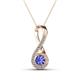 1 - Mandana 5.00 mm Round Tanzanite and Diamond Vertical Infinity Pendant Necklace 