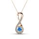 1 - Mandana 5.00 mm Round Blue Topaz and Diamond Vertical Infinity Pendant Necklace 