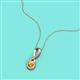 2 - Mandana 5.00 mm Round Citrine and Diamond Vertical Infinity Pendant Necklace 