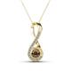 1 - Mandana 5.00 mm Round Smoky Quartz and Diamond Vertical Infinity Pendant Necklace 