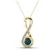 1 - Mandana 5.00 mm Round London Blue Topaz and Diamond Vertical Infinity Pendant Necklace 
