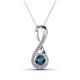 1 - Mandana 5.00 mm Round Blue and White Diamond Vertical Infinity Pendant Necklace 