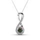1 - Mandana 5.00 mm Round Lab Created Alexandrite and Diamond Vertical Infinity Pendant Necklace 