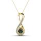1 - Mandana 5.00 mm Round Lab Created Alexandrite and Diamond Vertical Infinity Pendant Necklace 
