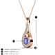 3 - Mandana 5.00 mm Round Tanzanite and Diamond Vertical Infinity Pendant Necklace 