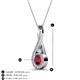 3 - Mandana 5.00 mm Round Ruby and Diamond Vertical Infinity Pendant Necklace 