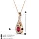 3 - Mandana 5.00 mm Round Ruby and Diamond Vertical Infinity Pendant Necklace 