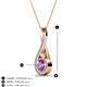 3 - Mandana 5.00 mm Round Amethyst and Diamond Vertical Infinity Pendant Necklace 