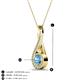 3 - Mandana 5.00 mm Round Blue Topaz and Diamond Vertical Infinity Pendant Necklace 