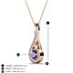 3 - Mandana 5.00 mm Round Iolite and Diamond Vertical Infinity Pendant Necklace 