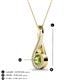 3 - Mandana 5.00 mm Round Peridot and Diamond Vertical Infinity Pendant Necklace 