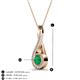 3 - Mandana 5.00 mm Round Emerald and Diamond Vertical Infinity Pendant Necklace 