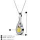 3 - Mandana 5.00 mm Round Lab Created Yellow Sapphire and Diamond Vertical Infinity Pendant Necklace 