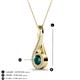 3 - Mandana 5.00 mm Round London Blue Topaz and Diamond Vertical Infinity Pendant Necklace 