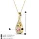 3 - Mandana 5.00 mm Round Morganite and Diamond Vertical Infinity Pendant Necklace 